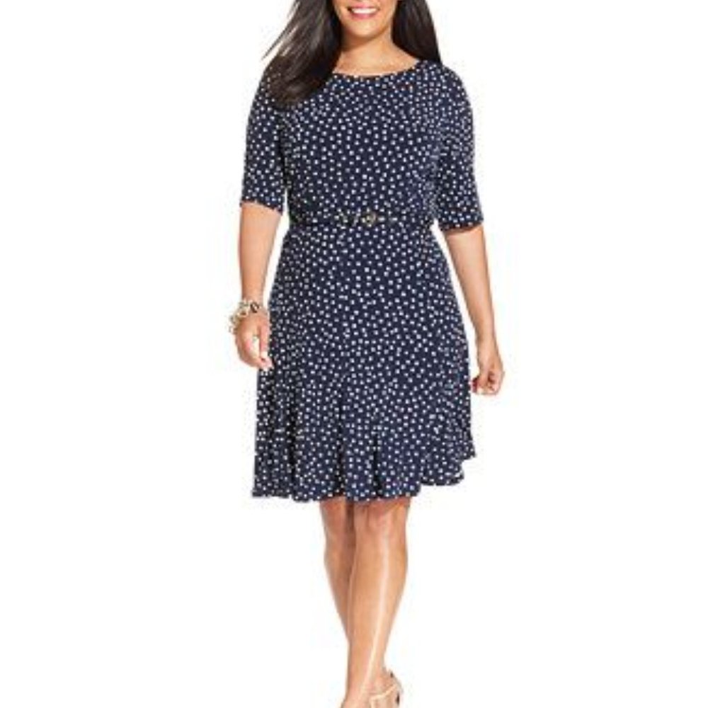 NWOT Navy Polka Dot Dress